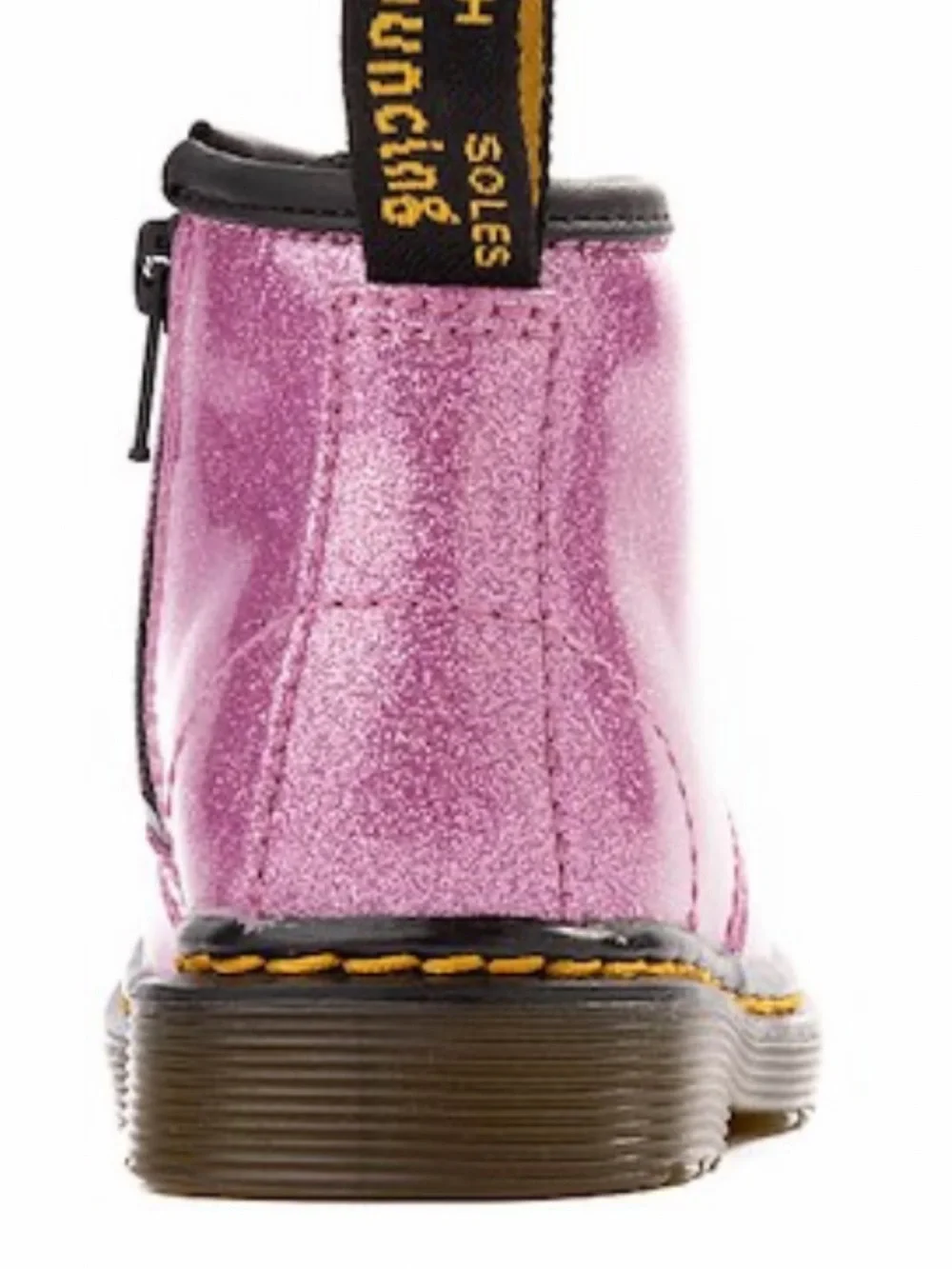 Dr. Martens Kids Pinkish Purple Glitter Lace-Up Boot